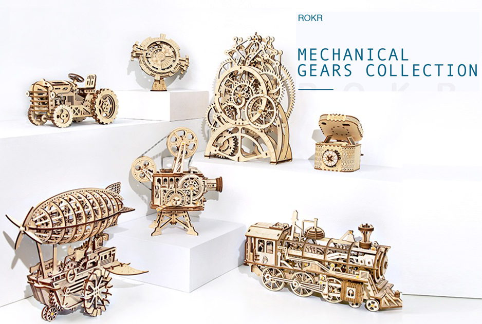 Robotime ROKR DIY Wooden 3D Mechanical Model Kit Puzzle Jigsaw